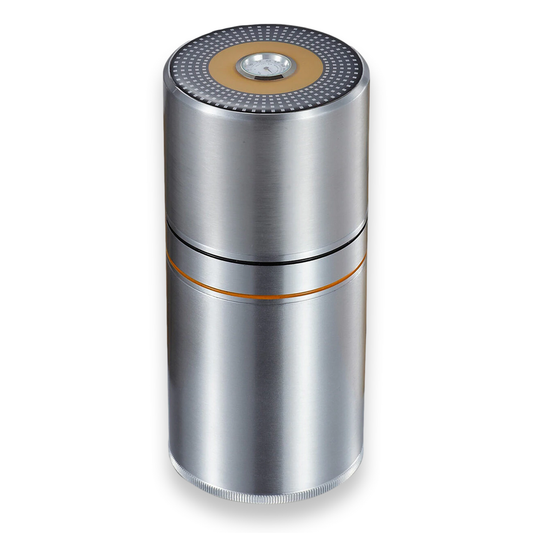 Visol Big Joe 7-Cigar Travel Humidor - Chrome - Exterior Front