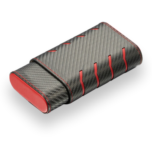 Visol Darth Maul Carbon Fiber 3-Finger Cigar Case - Exterior Front