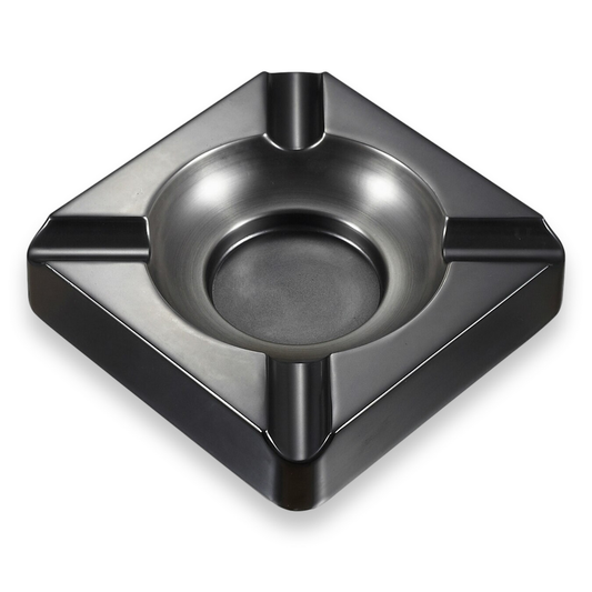 Visol Heavyweight Metal 4-Cigar Ashtray - Gunmetal - Exterior Front