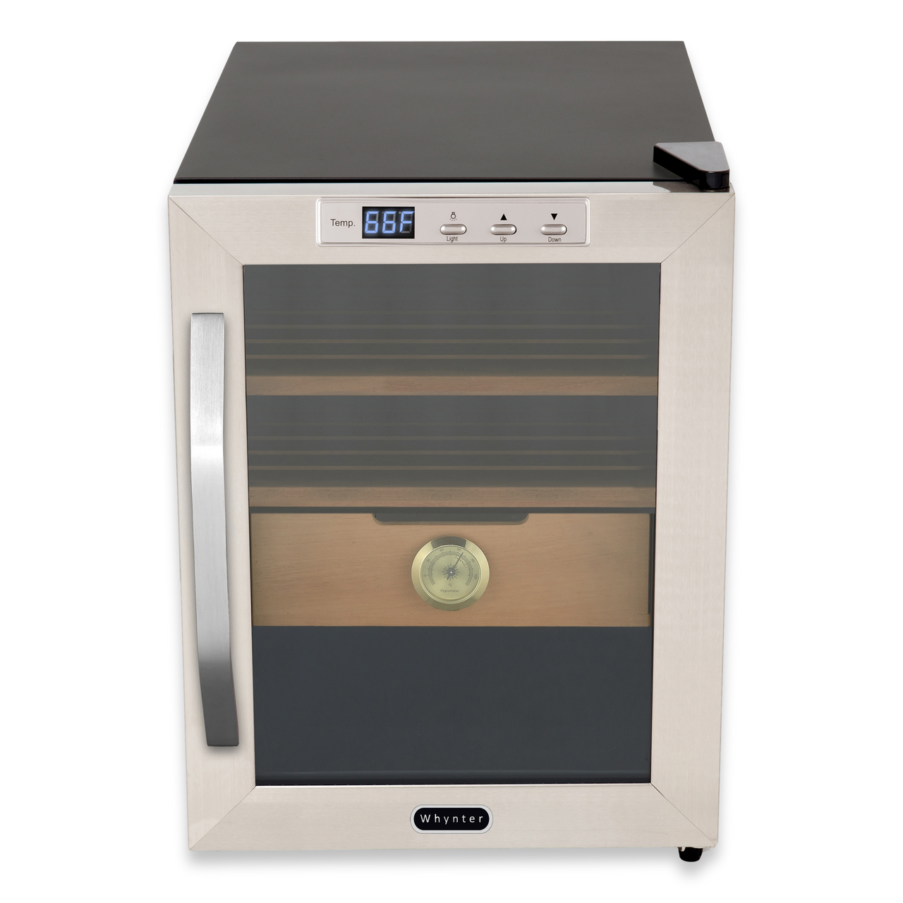 Whynter CHC-120S Stainless Steel 250-Cigar Cooler Humidor 1.2 cu. ft.  - Exterior Front