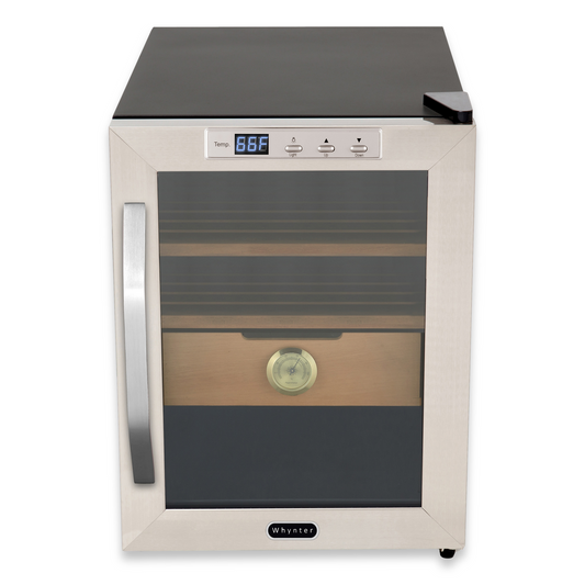 Whynter CHC-120S Stainless Steel 250-Cigar Cooler Humidor 1.2 cu. ft.  - Exterior Front