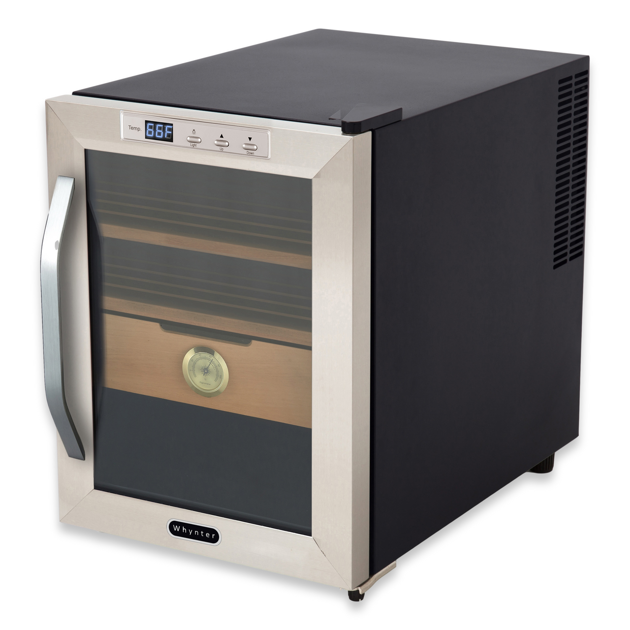 Whynter CHC-120S Stainless Steel 250-Cigar Cooler Humidor 1.2 cu. ft.  - Exterior Side