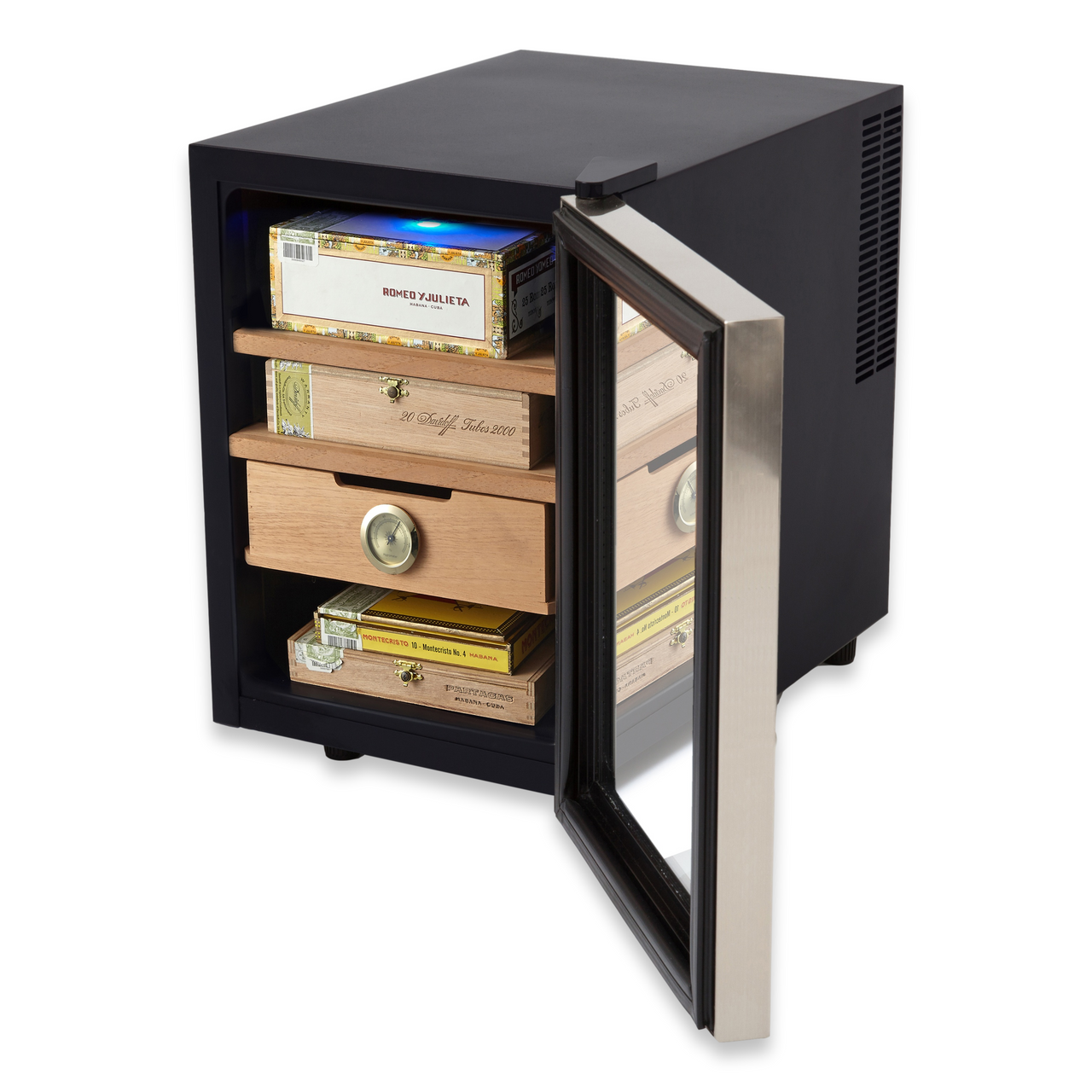 Whynter CHC-120S Stainless Steel 250-Cigar Cooler Humidor 1.2 cu. ft.  - Interior Angle