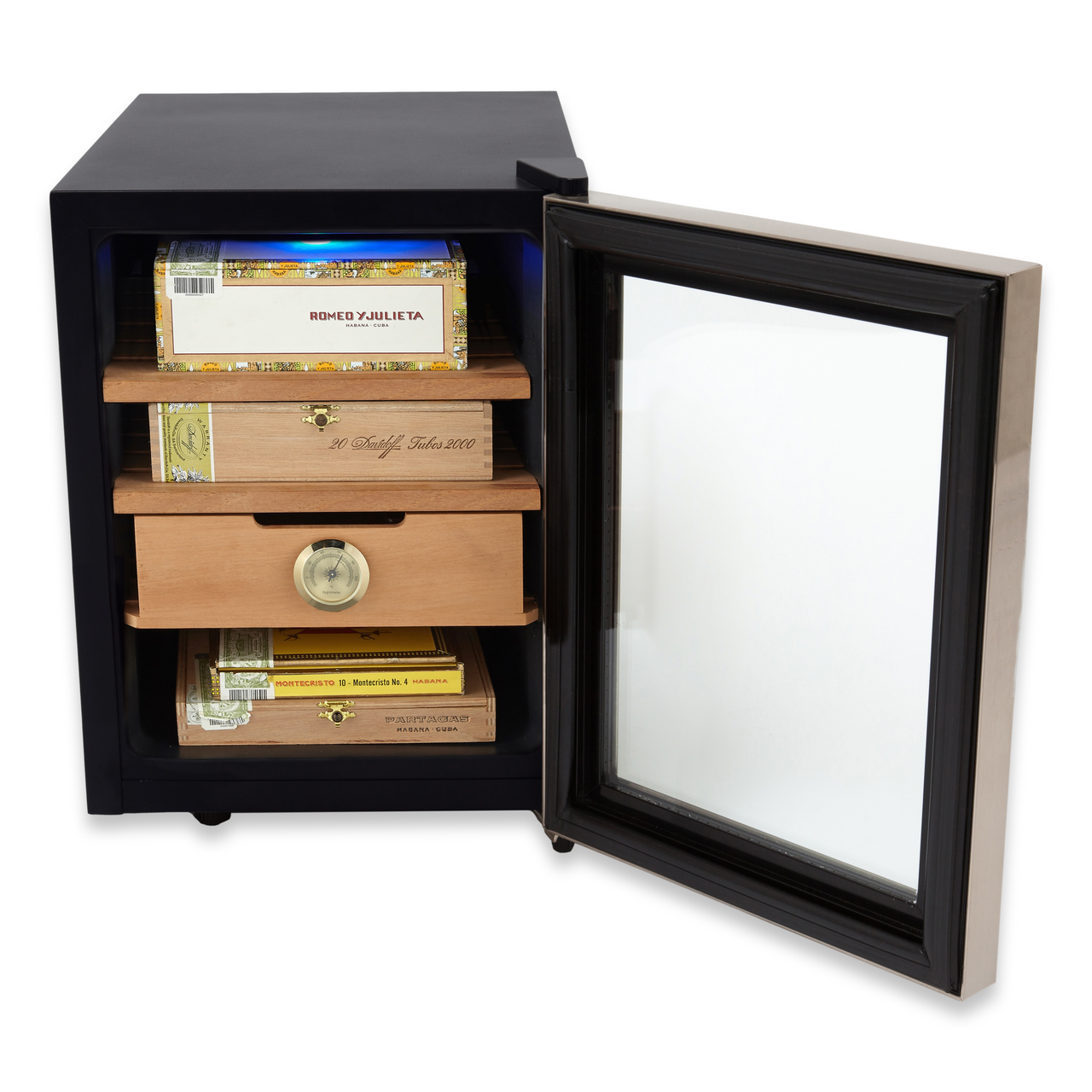 Whynter CHC-120S Stainless Steel 250-Cigar Cooler Humidor 1.2 cu. ft.  - Interior Front