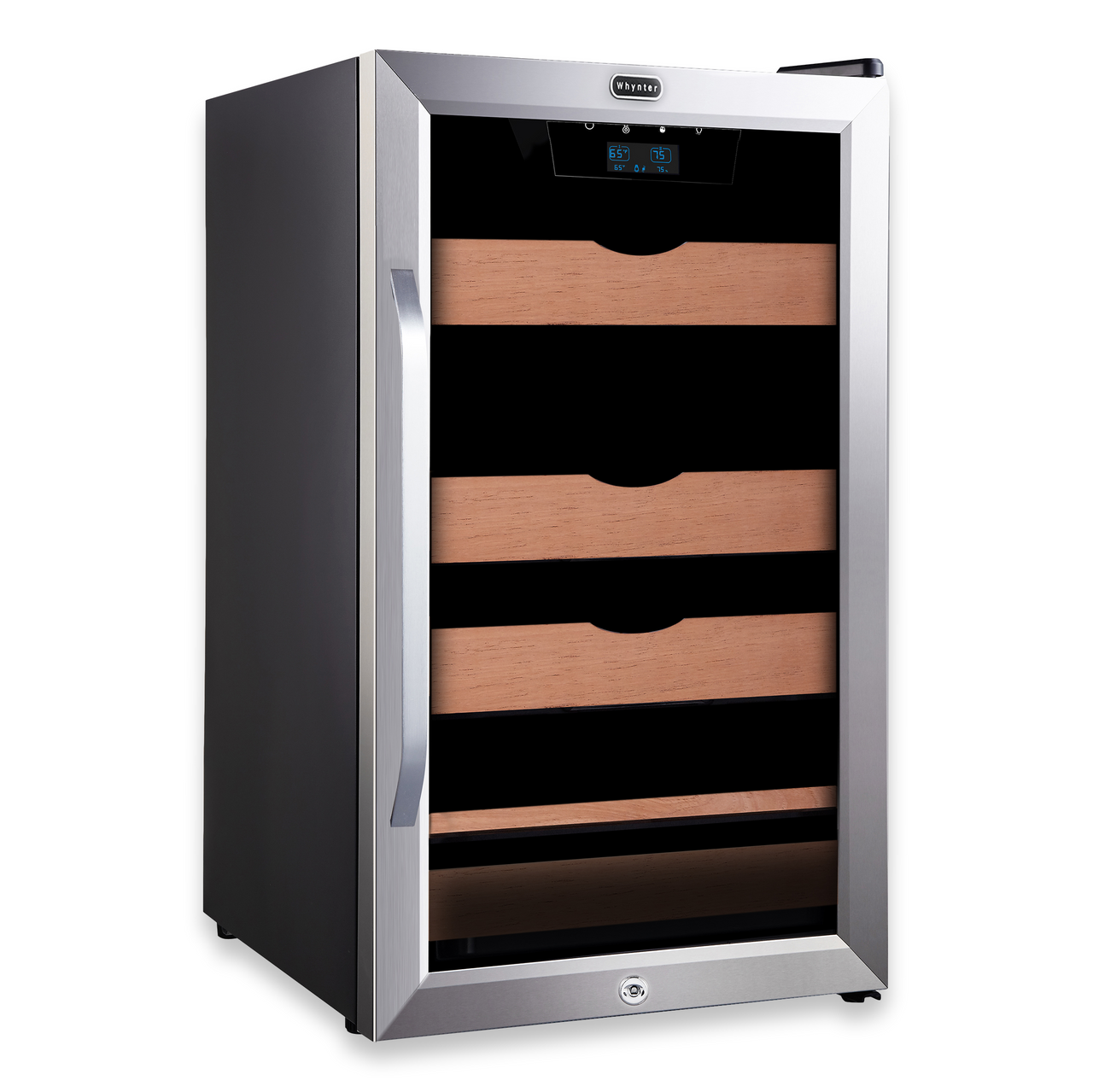 Whynter CHC-421HC Elite Touch Control Stainless 400-Cigar Cooler Humidor 4.2 cu. ft.  - Exterior Side