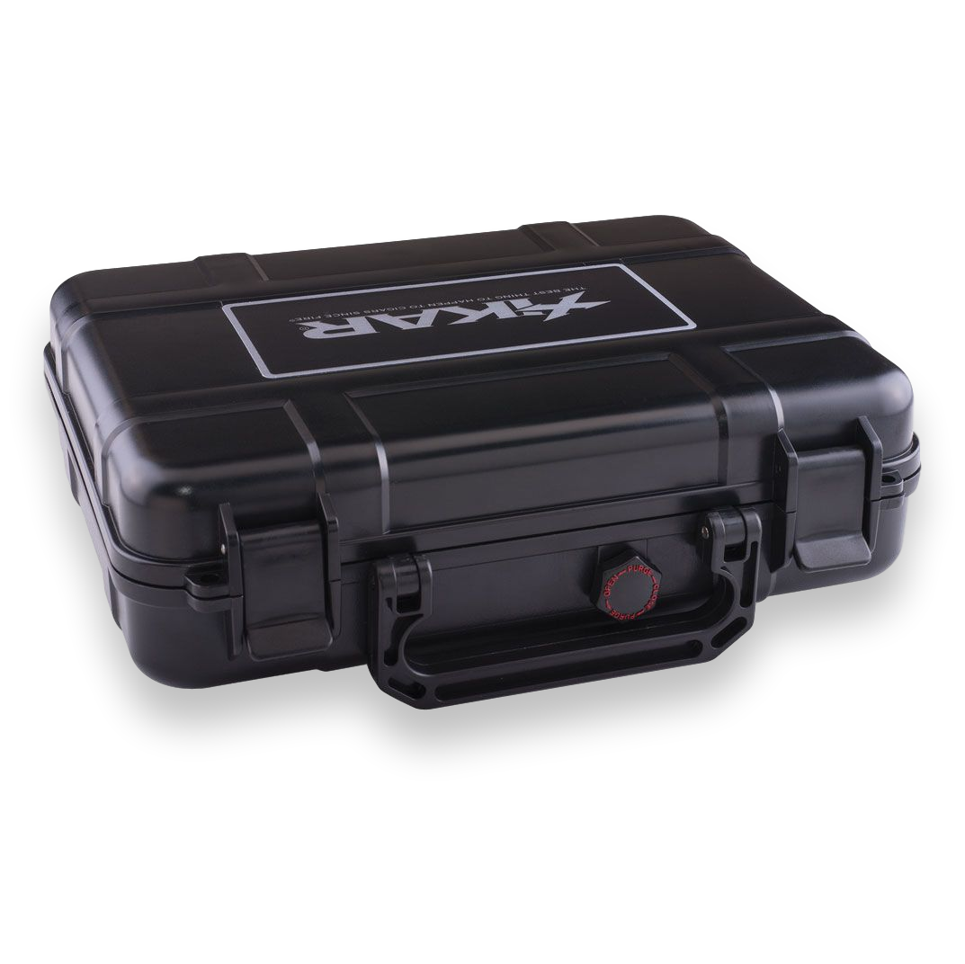 Xikar 20-Cigar Travel Humidor - Black - Exterior Side