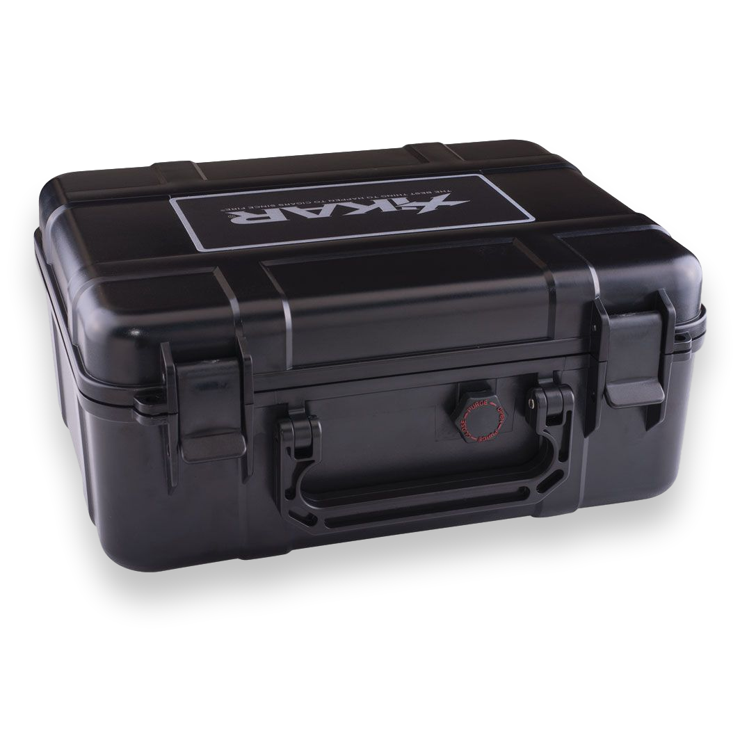 Xikar 40-Cigar Travel Humidor - Black - Exterior Side