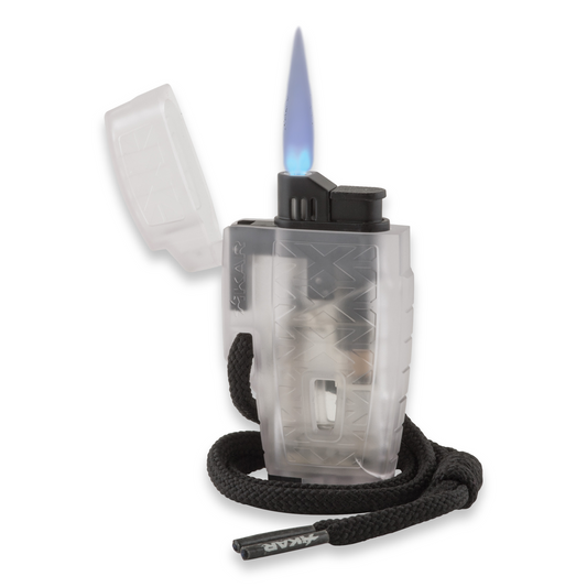 Xikar Stratosphere II Torch Flame Single Jet Cigar Lighter - Clear - Exterior Front