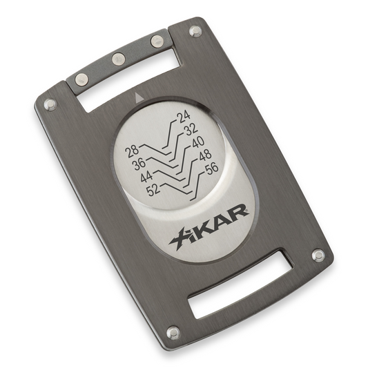 Xikar Ultra Slim Guillotine Double-Blade Cigar Cutter - Gunmetal - Exterior Front