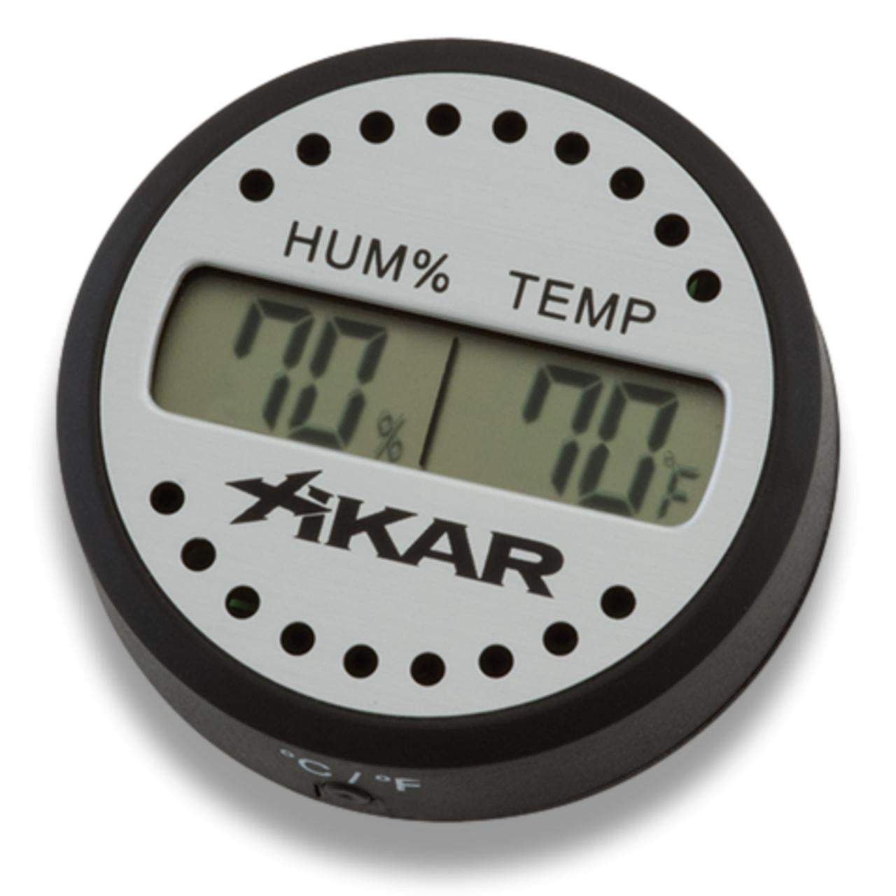 Xikar Round Digital Hygrometer  - Exterior Front