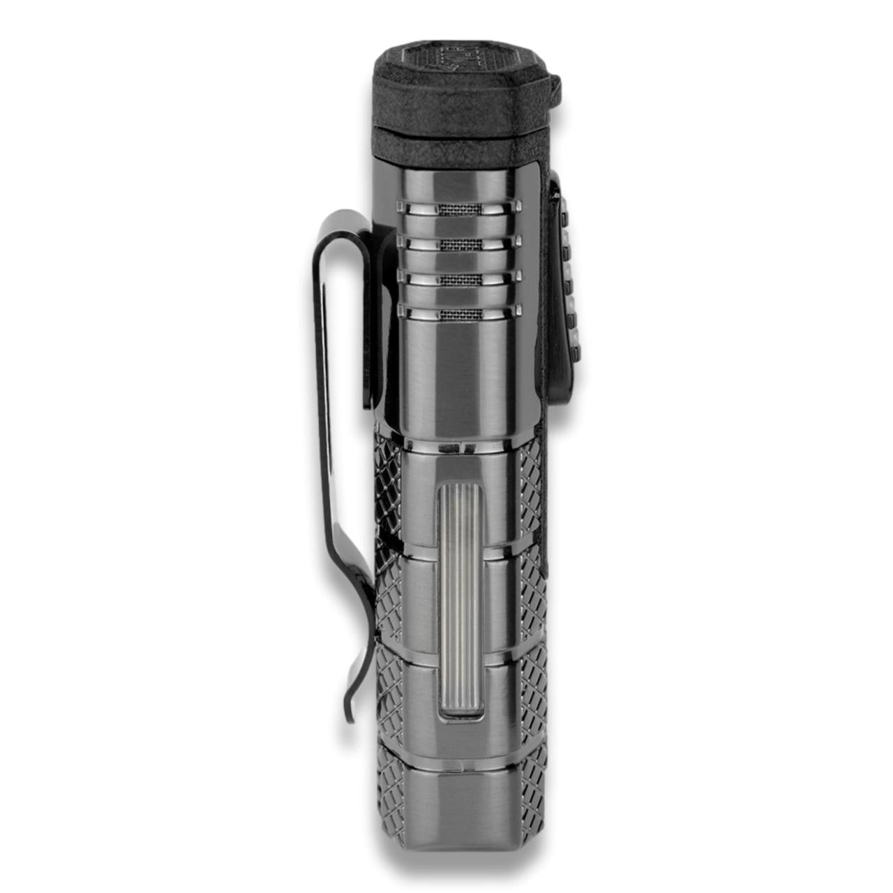 Xikar Tactical 3 Torch Flame Triple Jet Cigar Lighter - Gunmetal and Black - Side