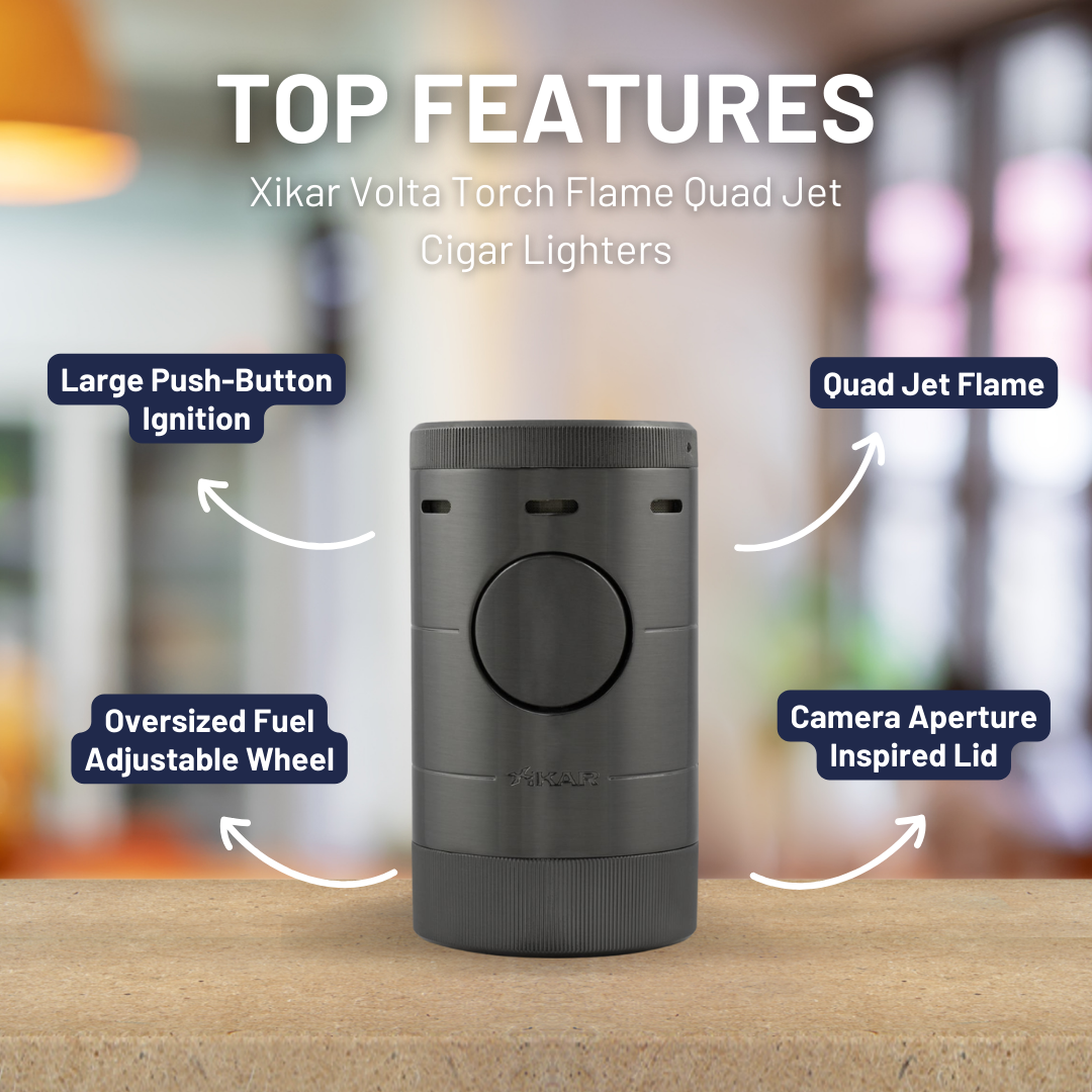 Xikar Volta Torch Flame Quad Jet Cigar Lighter - G2 - Top Features