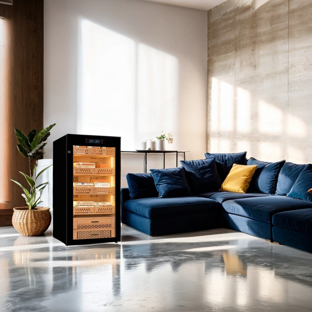 Yohtron YC-248 Premium Series Classic Black 1200-Cigar Electric Humidor - Lifestyle