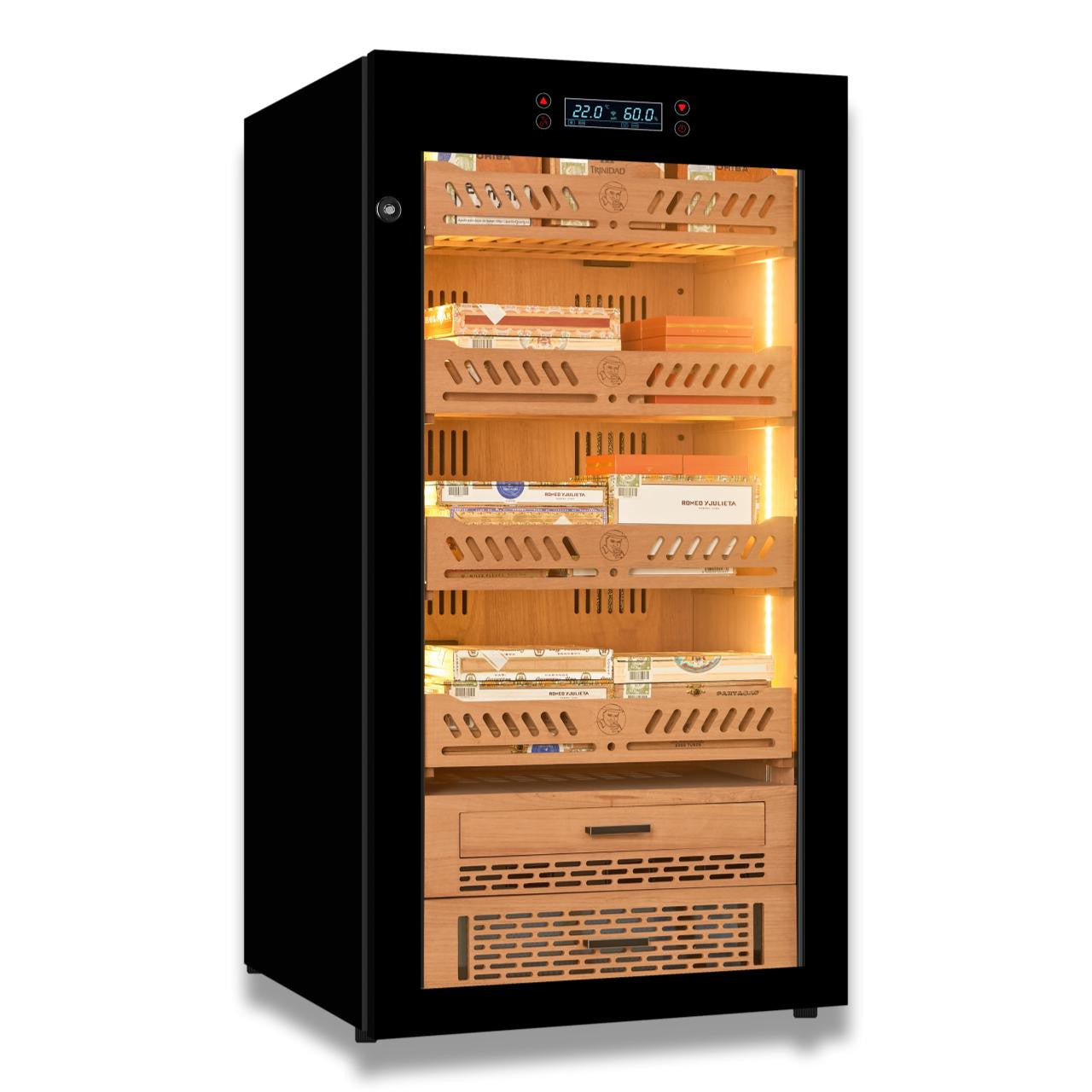Yohtron YC-248 Premium Series Classic Black 1200-Cigar Electric Humidor - Main Image