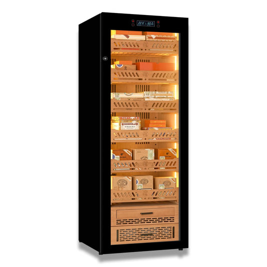 Yohtron YC-288 Premium Series Classic Black 1700-Cigar Electric Humidor - Main Image