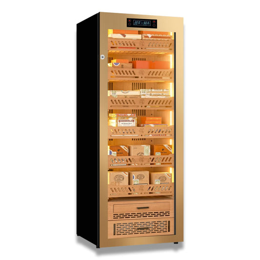 Yohtron YC-288G Premium Series Gold 1700-Cigar Electric Humidor - Main Image