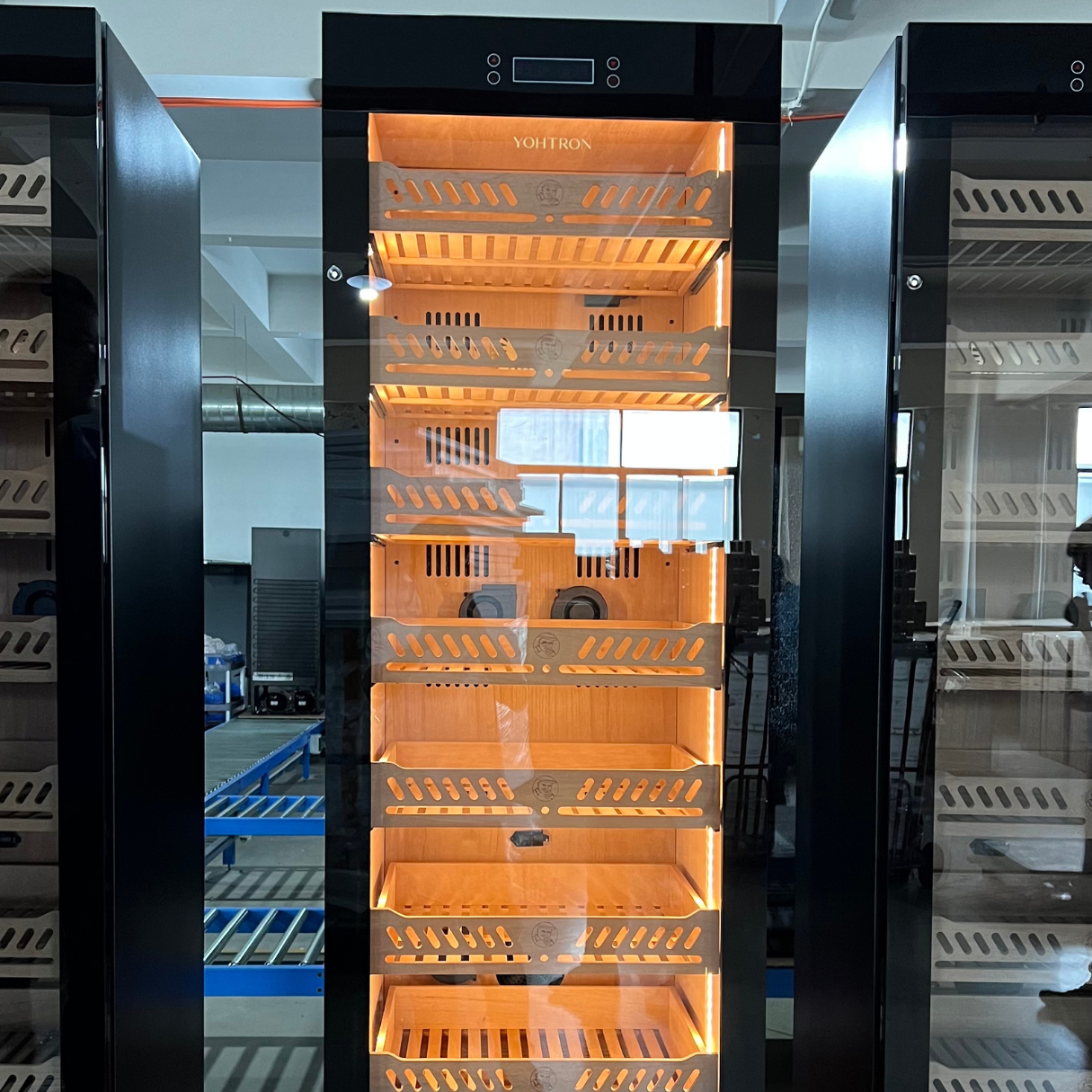 Yohtron YC-448 Premium Series Classic Black 2300-Cigar Electric Humidor - Front