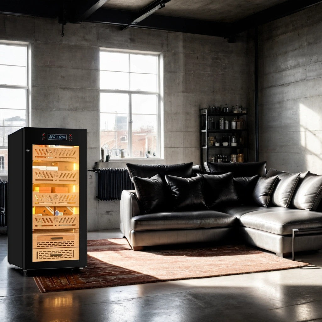 Yohtron YC-88 Premium Series Classic Black 450-Cigar Electric Humidor - Lifestyle