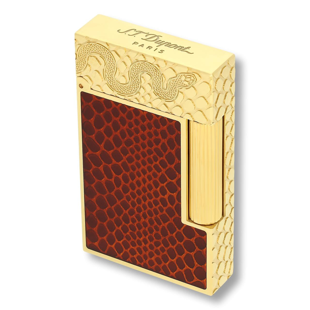 S.T. Dupont Year of the Snake Line 2 Double Soft Flame Cigar Lighters - Red - Left Facing