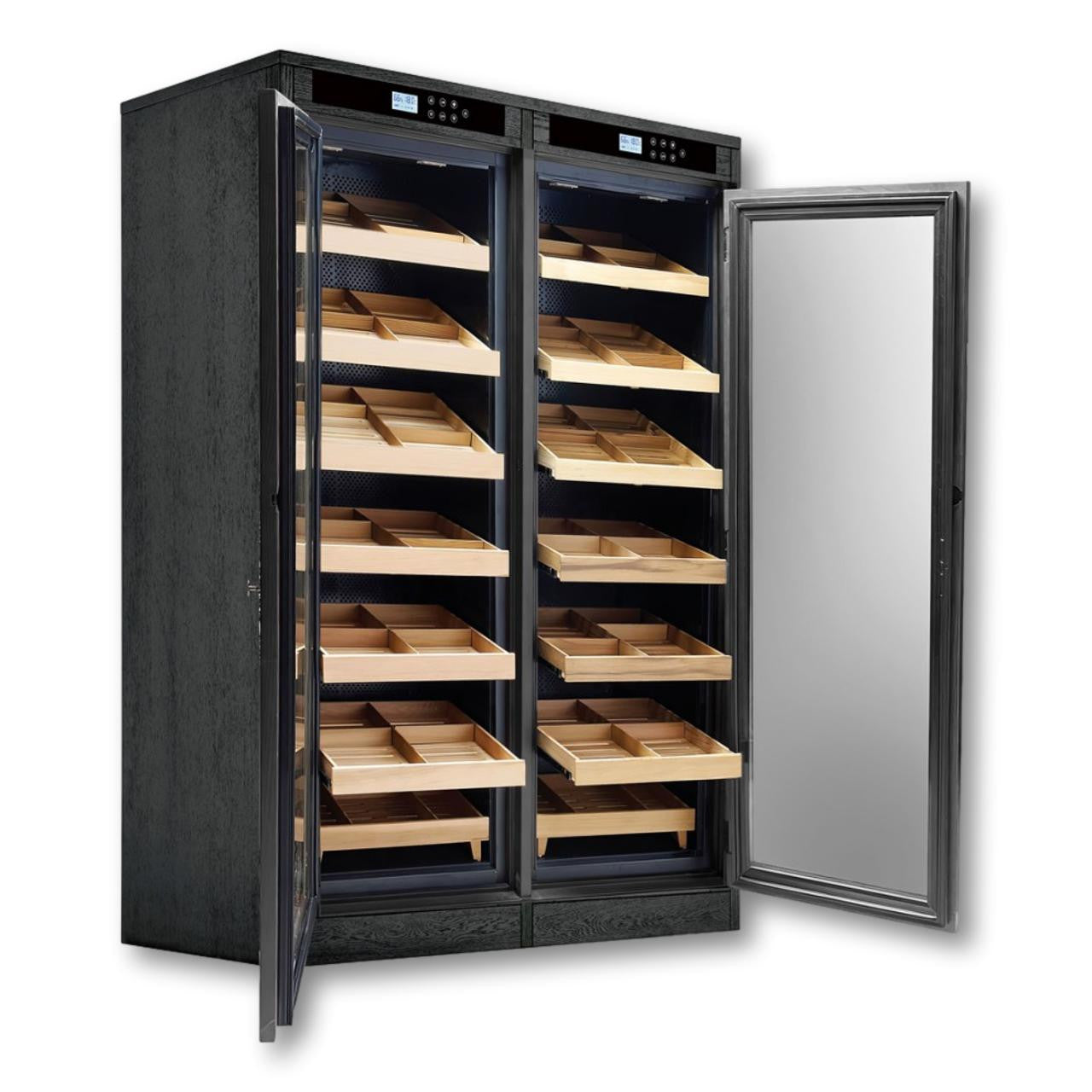 Prestige Reagan Lite 4,000-Cigar Electric Humidor - Right Facing with Door Opened