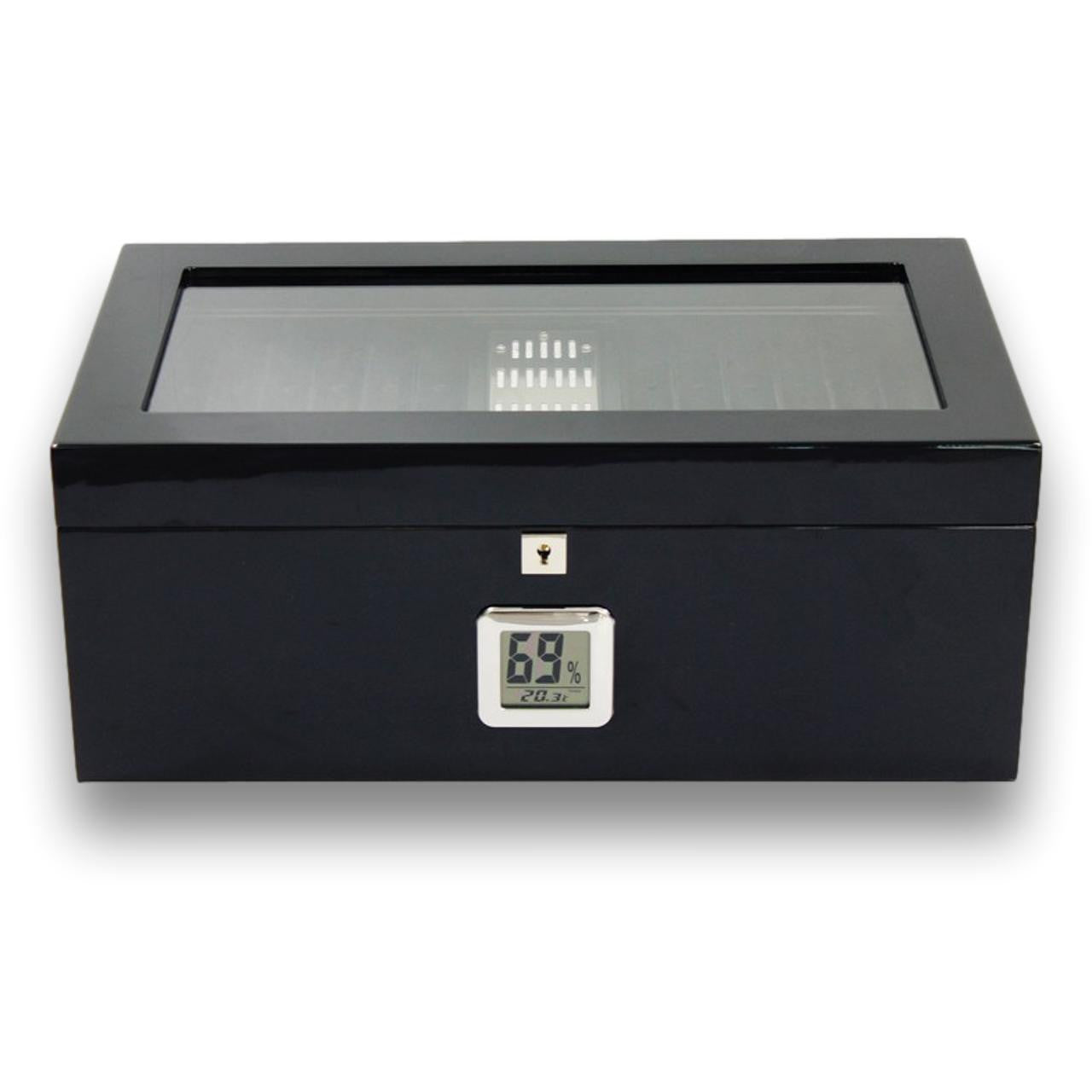 Prestige Raven 120-Cigar Desktop Humidor - Front