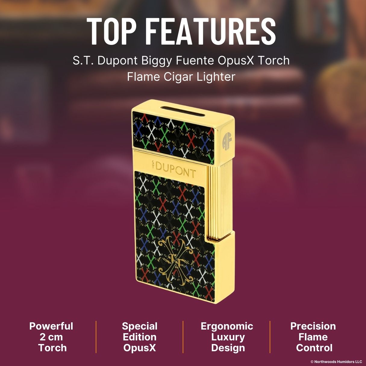 S.T. Dupont Biggy Fuente OpusX Torch Flame Cigar Lighter - Top Features