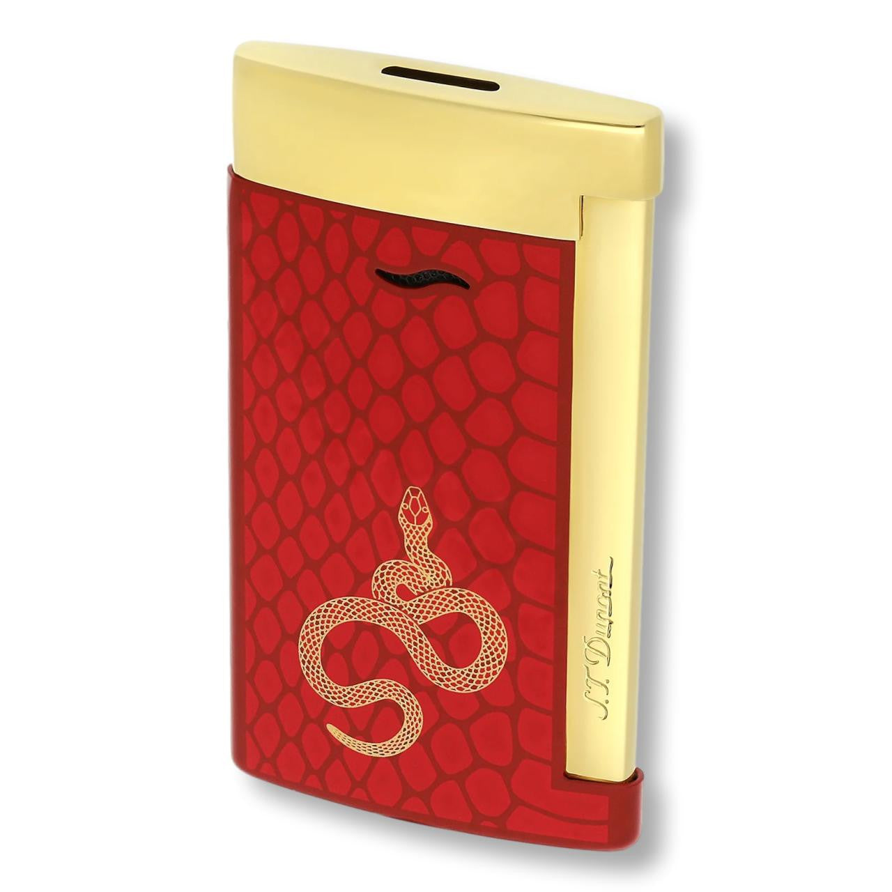 S.T. Dupont Year of the Snake Slim 7 Torch Flame Cigar Lighters - Red - Left Facing