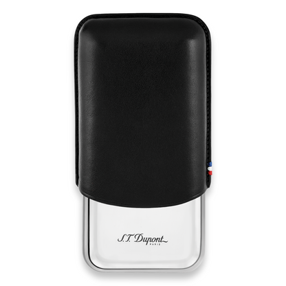 S.T. Dupont Leather and Metallic Triple Cigar Case