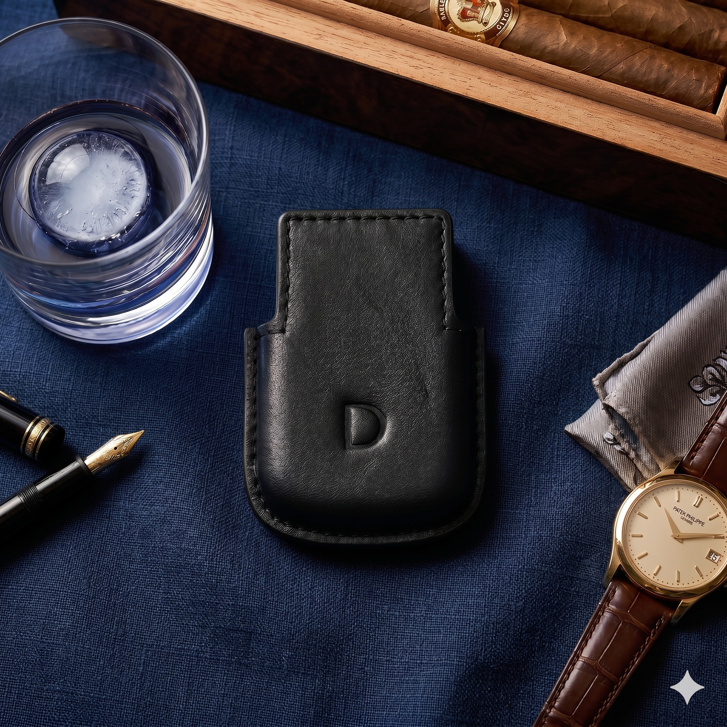 S.T. Dupont Soft Leather Line 2 Lighter Case - Flat lay image