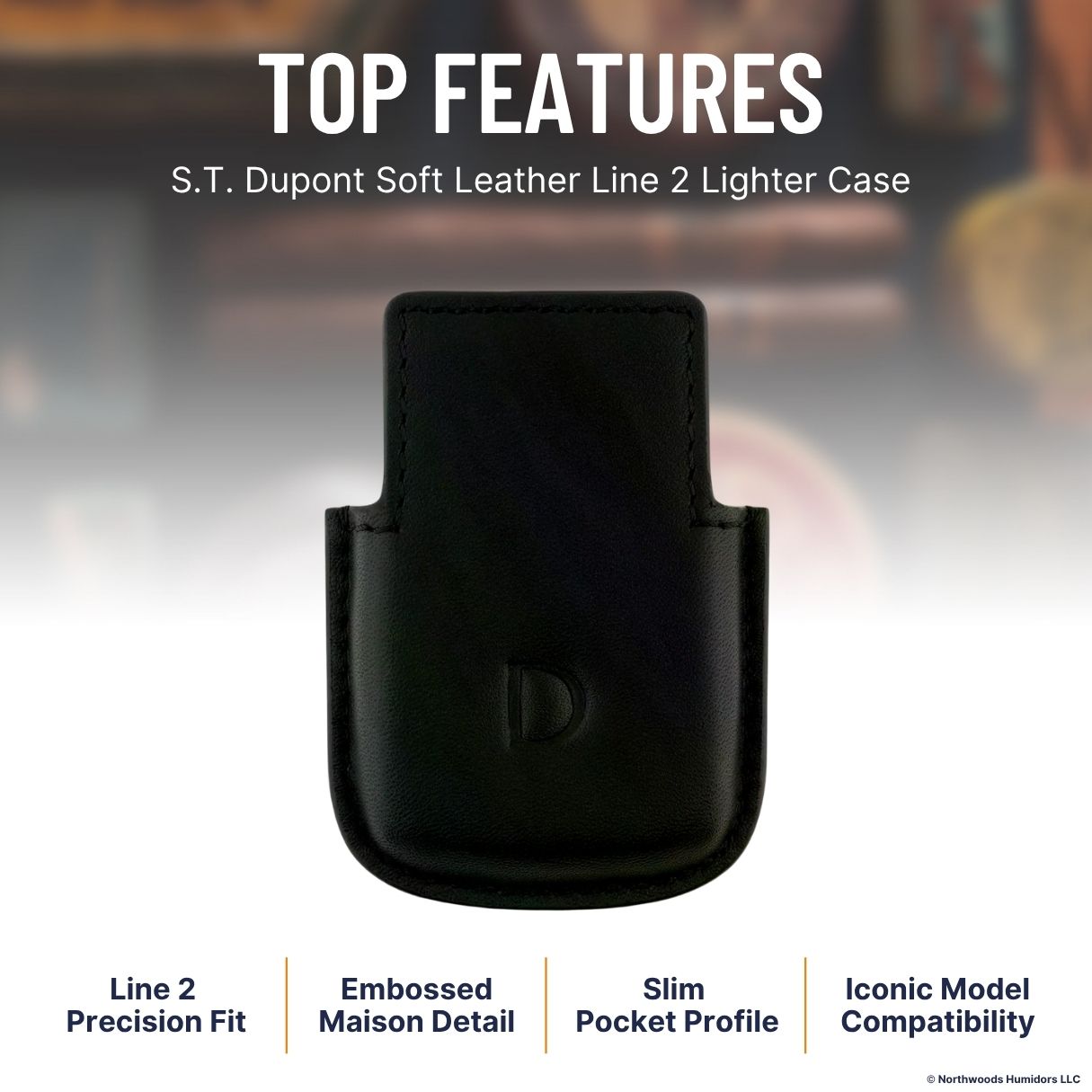 S.T. Dupont Soft Leather Line 2 Lighter Case - Top Features Image 