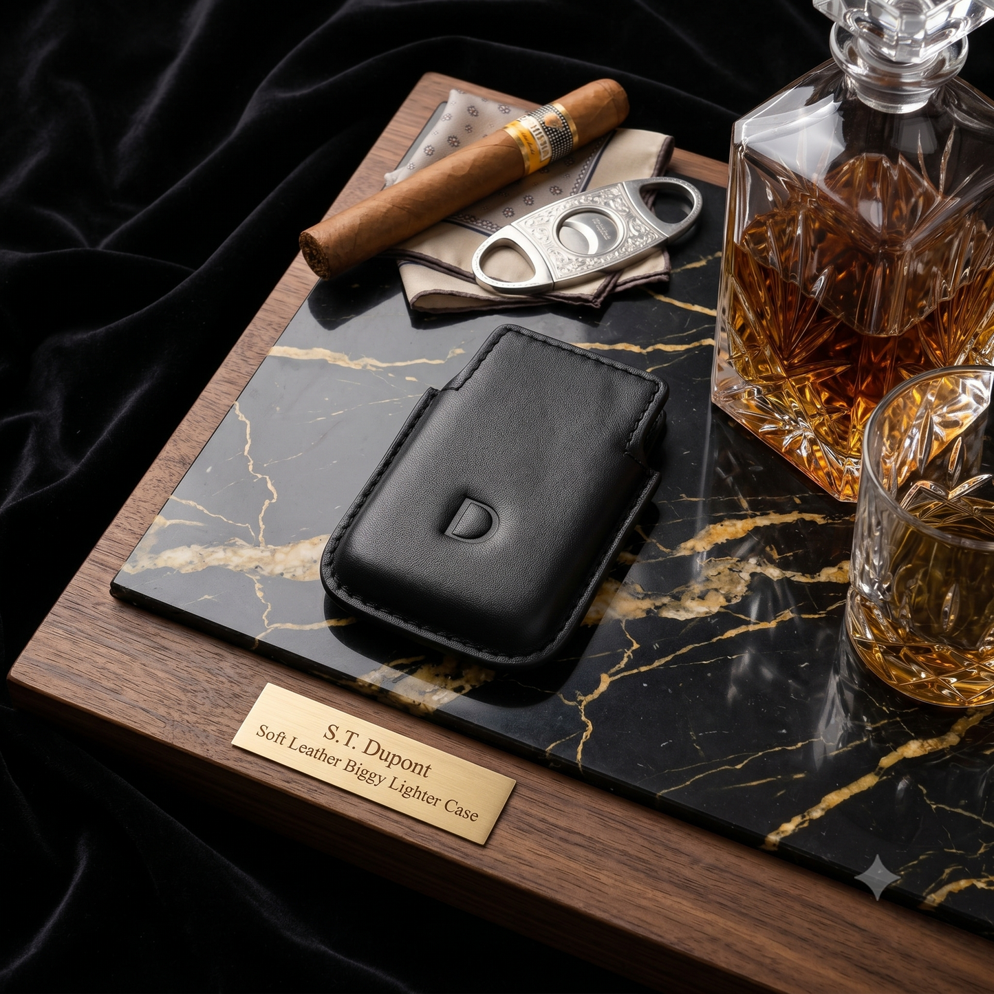 S.T. Dupont Soft Leather Slimmy Lighter Case - Lifestyle Image
