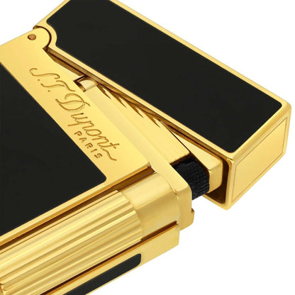 S.T. Dupont Lacquer Line 2 Double Soft Flame Cigar Lighter - Black Lacquer and Gold -  Details