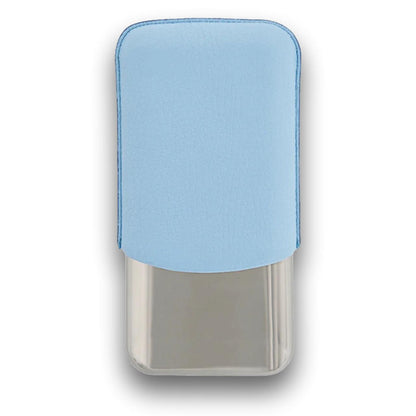 S.T. Dupont Leather and Chrome Metal 3-Finger Hard Cigar Cases - Turquoise and Chrome - Back Side