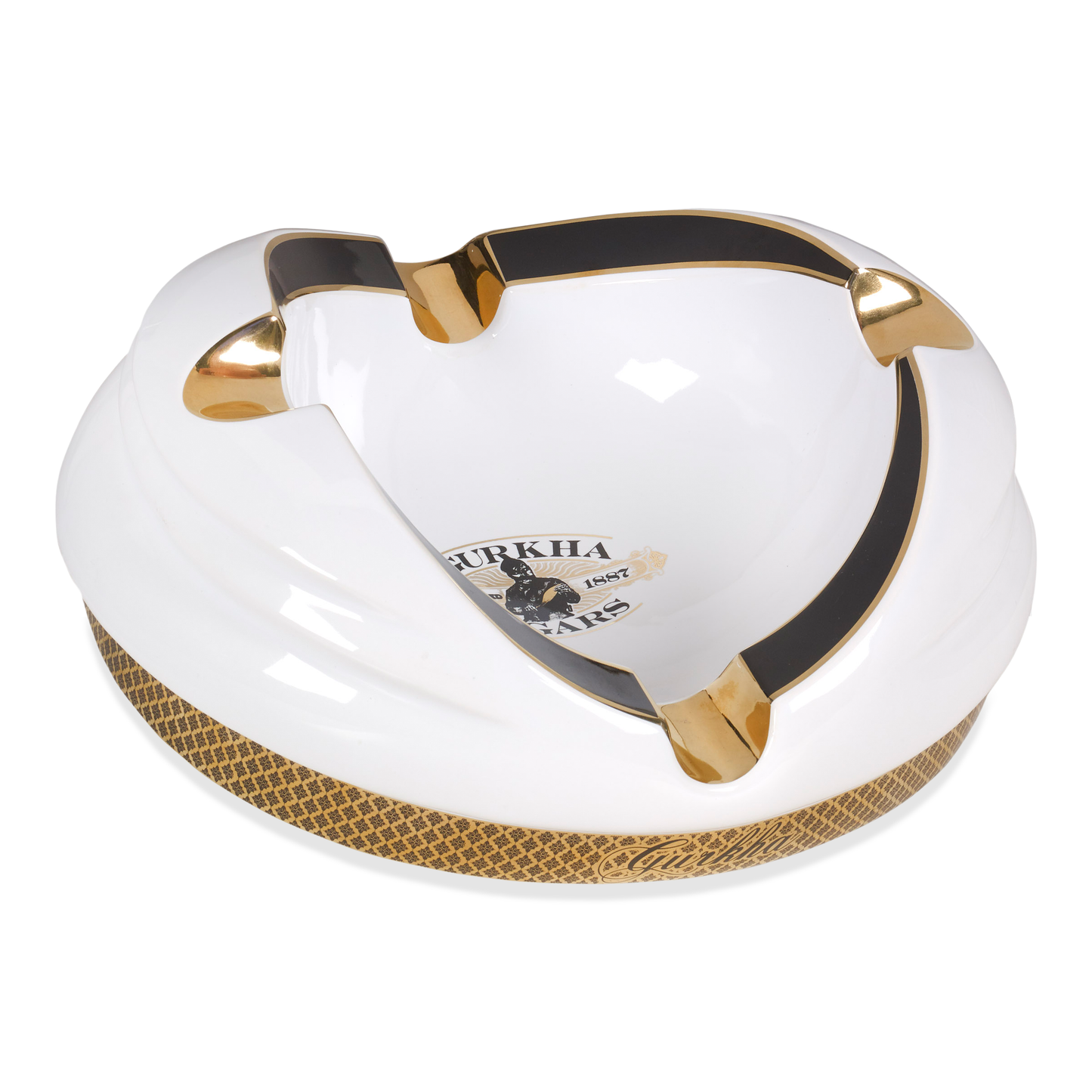 Gurkha Ceramic 4-Cigar Ashtray - White