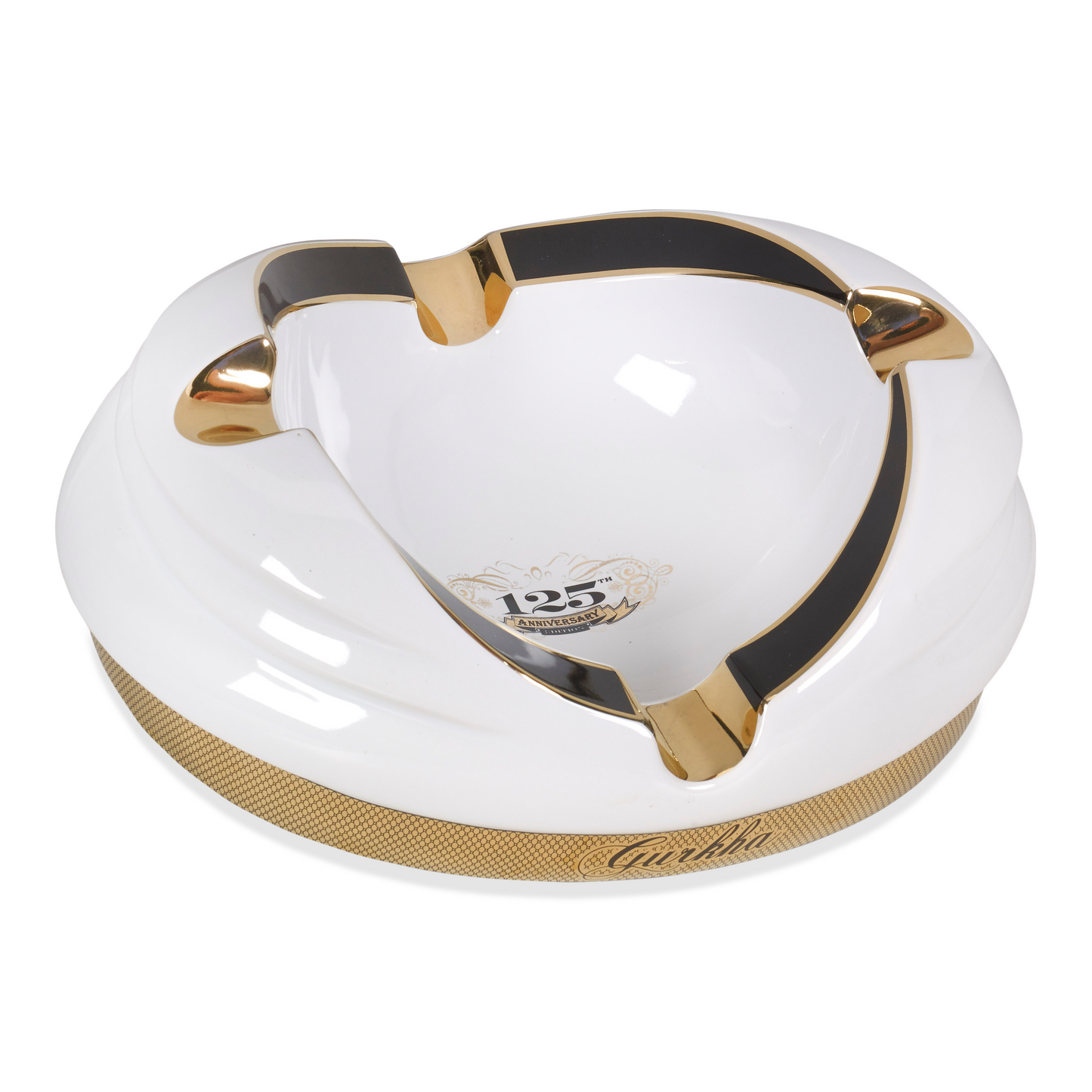 Gurkha Ceramic 4-Cigar Ashtray - White
