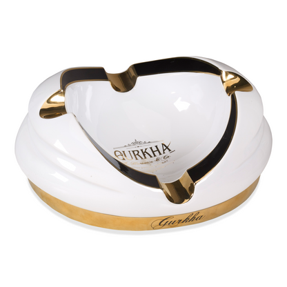 Gurkha Ceramic 4-Cigar Ashtray - White