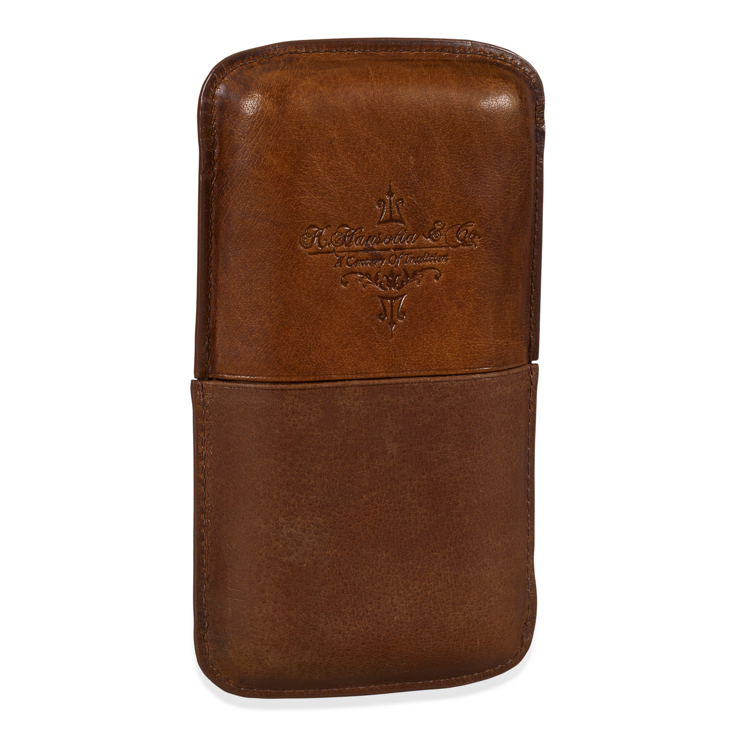 Gurkha Leather 3-Finger Cigar Case
