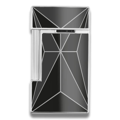 S.T. Dupont Fire X Slimmy Torch Flame Single Jet Cigar Lighter - Black & Chrome - Back
