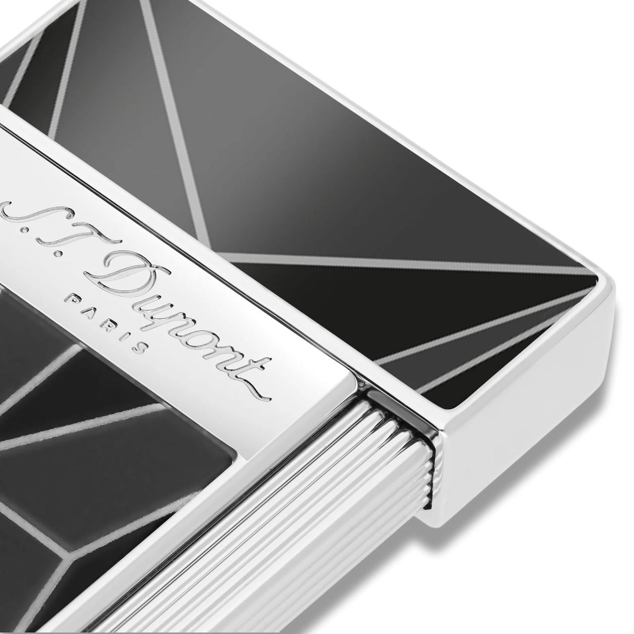 S.T. Dupont Fire X Slimmy Torch Flame Single Jet Cigar Lighter - Black & Chrome - Detail