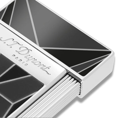 S.T. Dupont Fire X Slimmy Torch Flame Single Jet Cigar Lighter - Black & Chrome - Detail