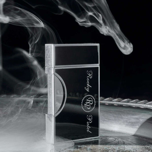 Rocky Patel Crest Torch Flame Double Jet Cigar Lighter - Chrome & Black - Main Image