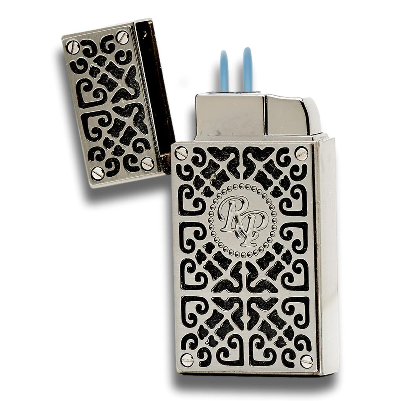 Rocky Patel Burn Torch Flame Double Jet Cigar Lighter - Black & Gunmetal - Flame