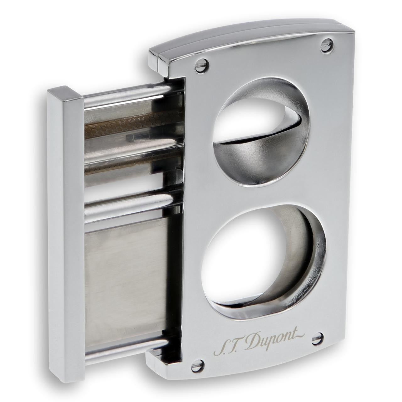 S.T. Dupont Double-Blade Cigar Cutters - Chrome - Cutter Opened