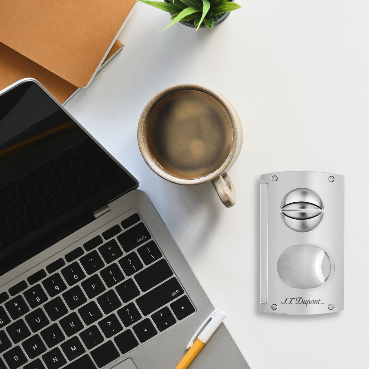 S.T. Dupont Double-Blade Cigar Cutters - Chrome - Flatlay