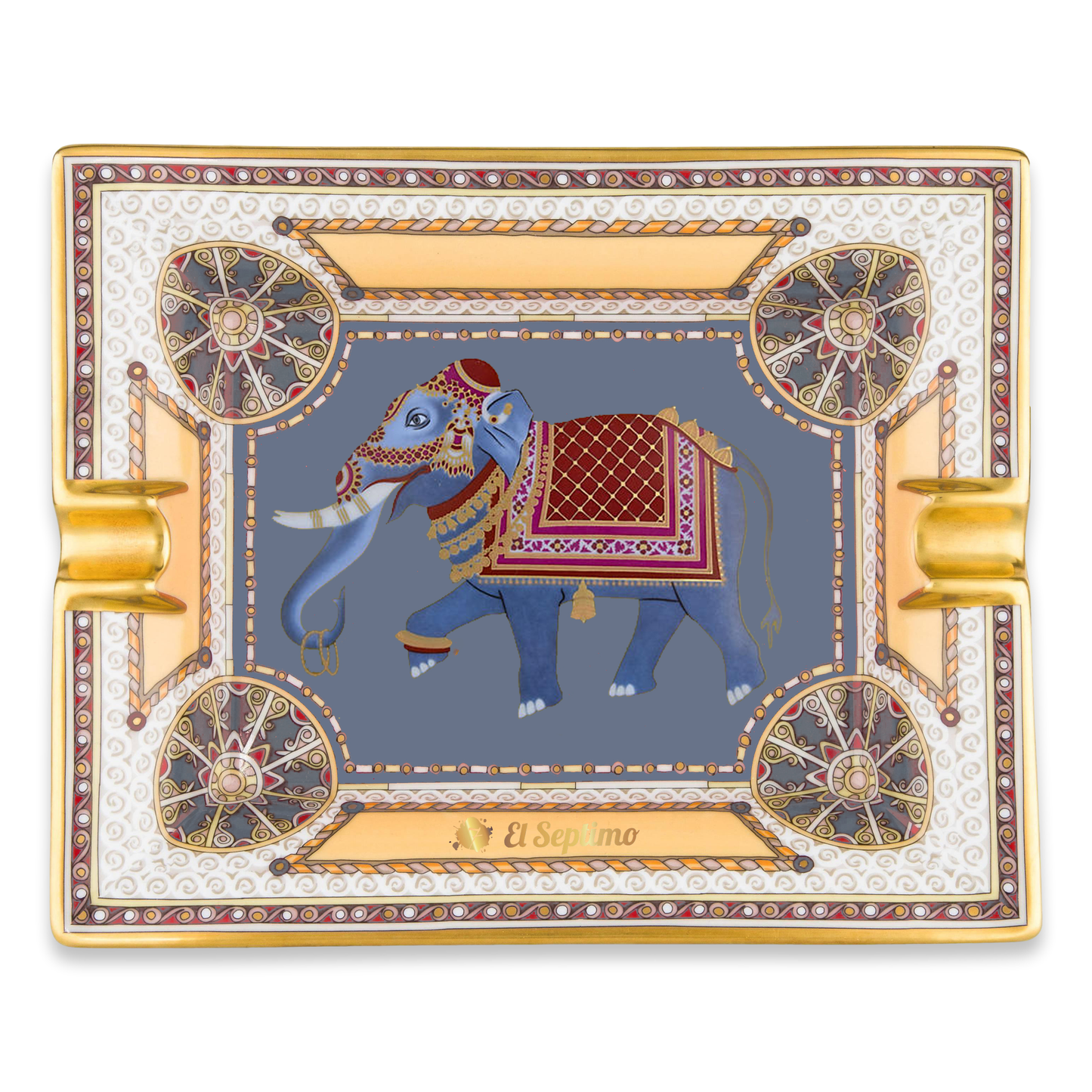 El-Septimo Safari Collection Ceramic 2-Cigar Ashtrays