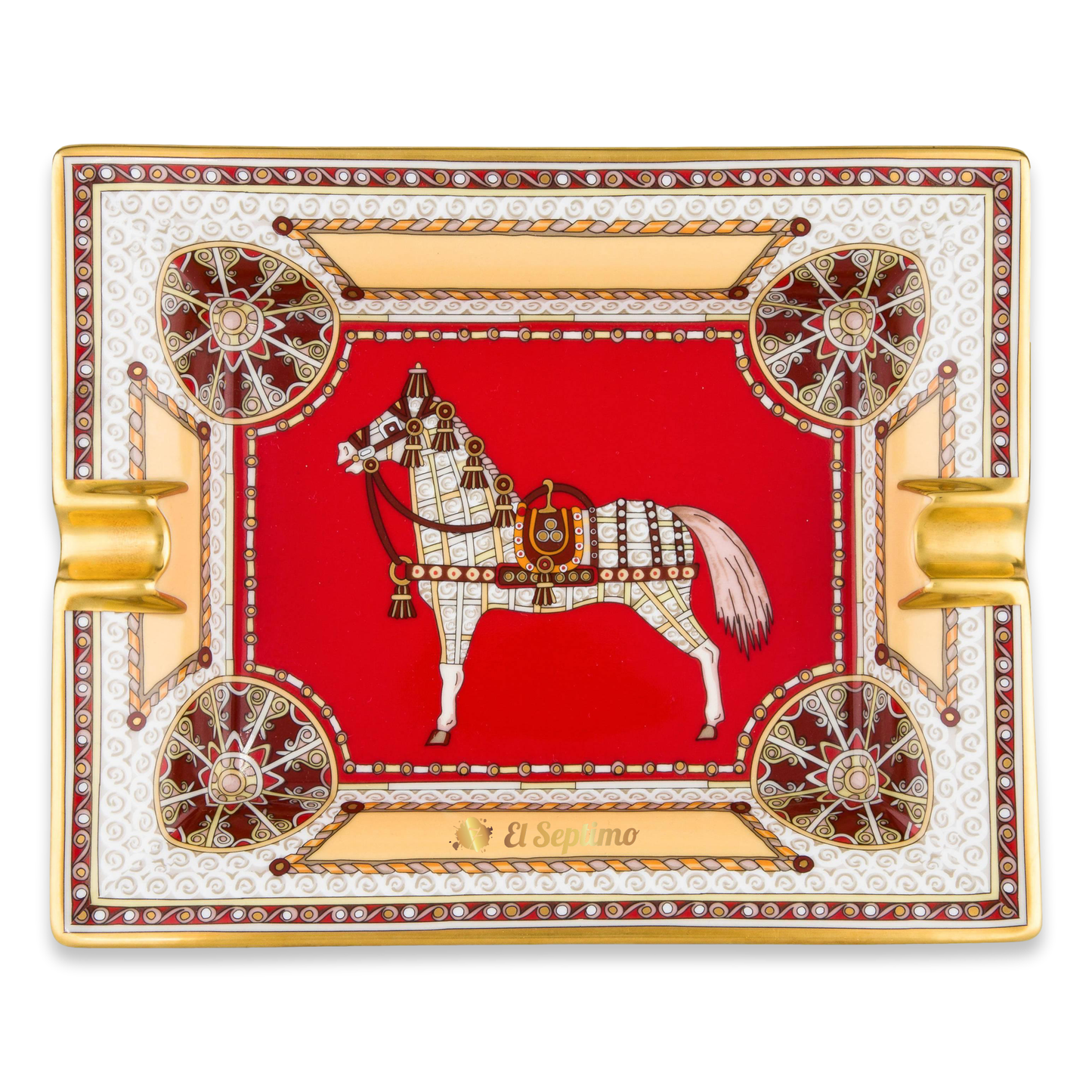 El-Septimo Safari Collection Ceramic 2-Cigar Ashtrays