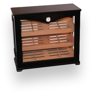 Quality Importers Mahogany 100 Cigar Humidor Cabinet Display