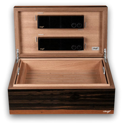 Davidoff Ebony Grande 140-Cigar Desktop Humidor -Open lid 
