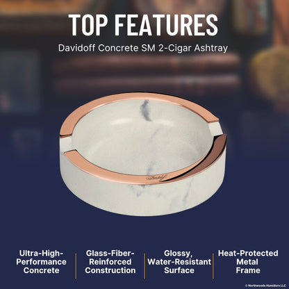Davidoff Concrete SM 2-Cigar Ashtray -  Top Features Image 