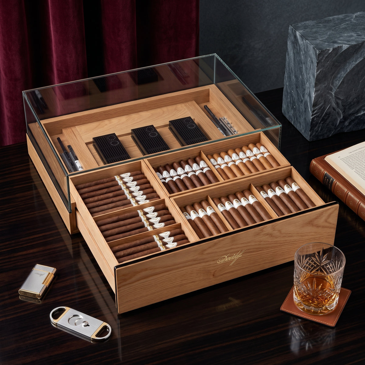 Davidoff Urban Architecture 135-Cigar Desktop Humidor - Lifestyle Image
